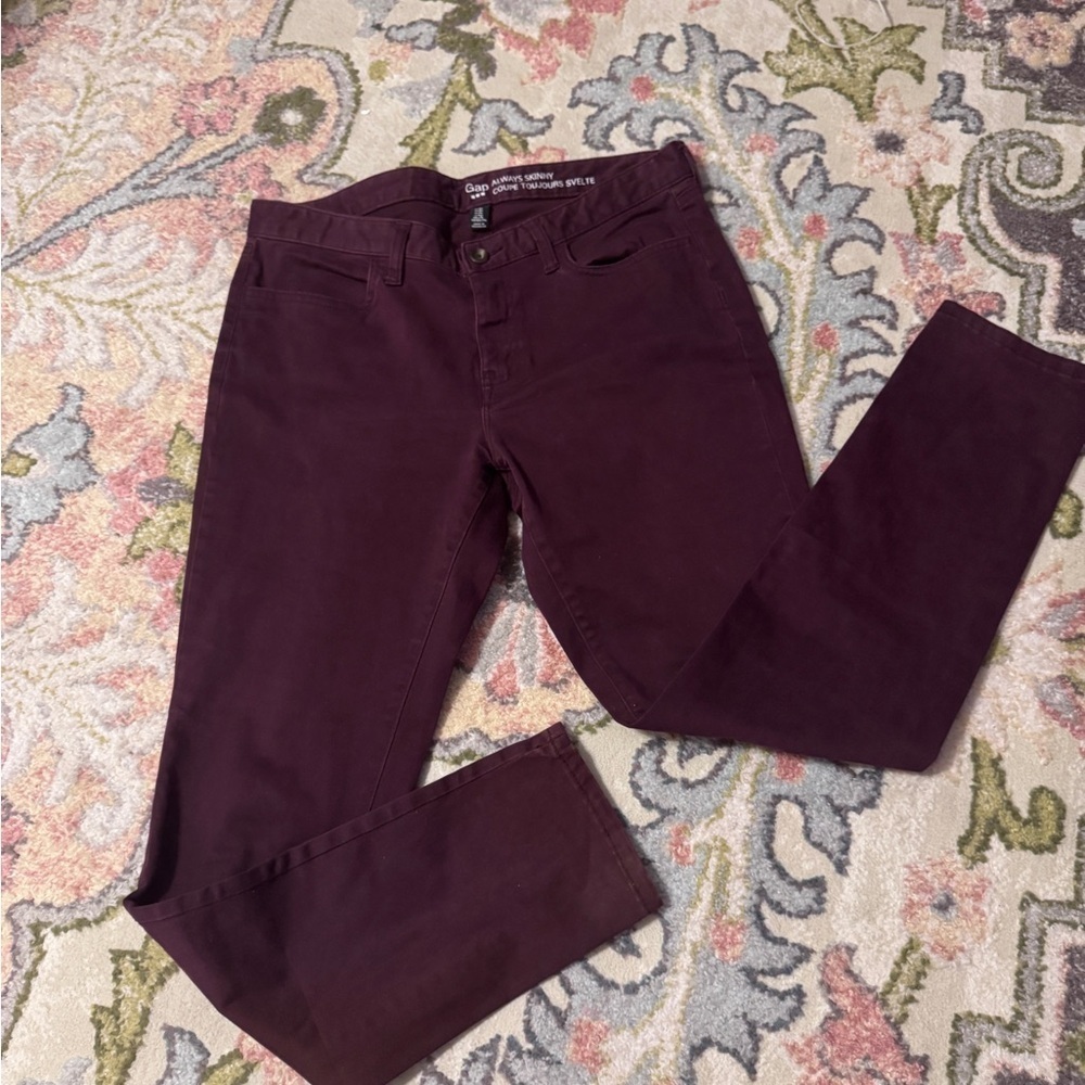 GAP plum skinny pants